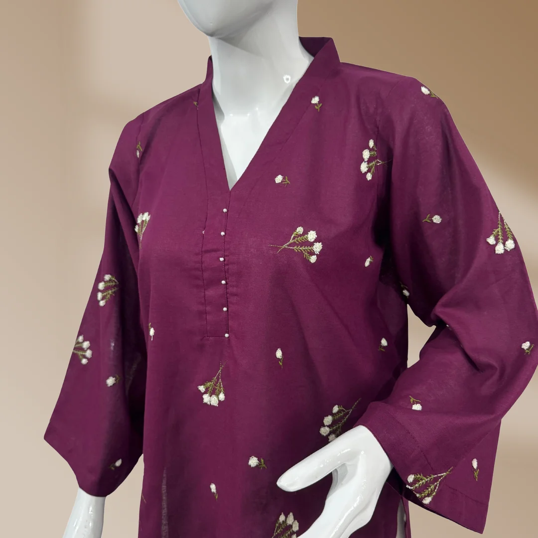 Azehaz Studio - khaddar stuff kurti with embroidery