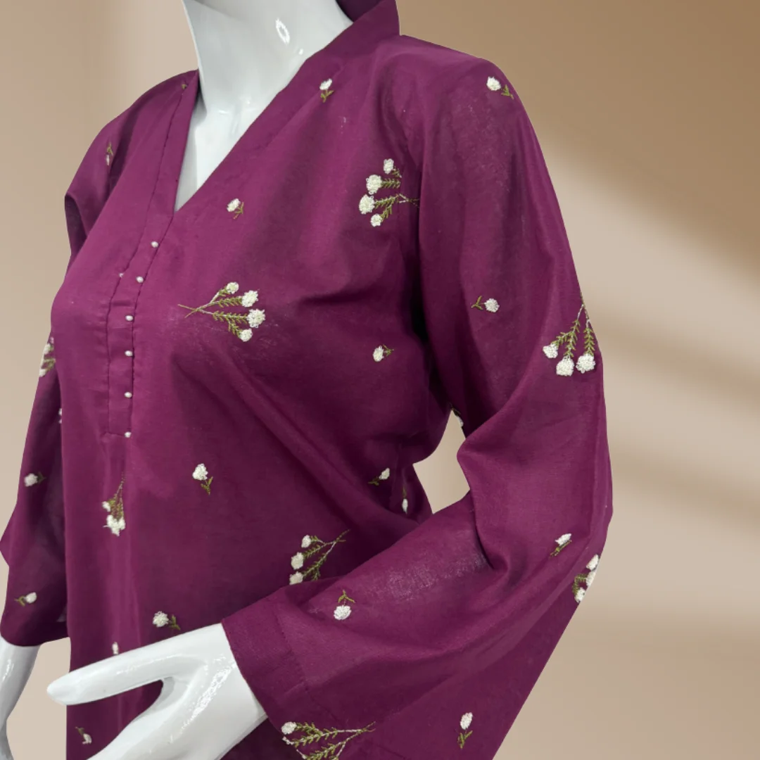 Azehaz Studio - khaddar stuff kurti with embroidery