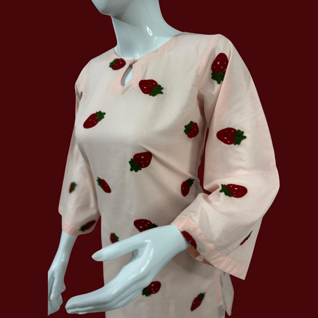 Azehaz Studio - light pink color 1 pic stitched kurti