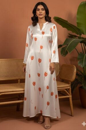 Satin Silk Fabric 1Piece - Stitched