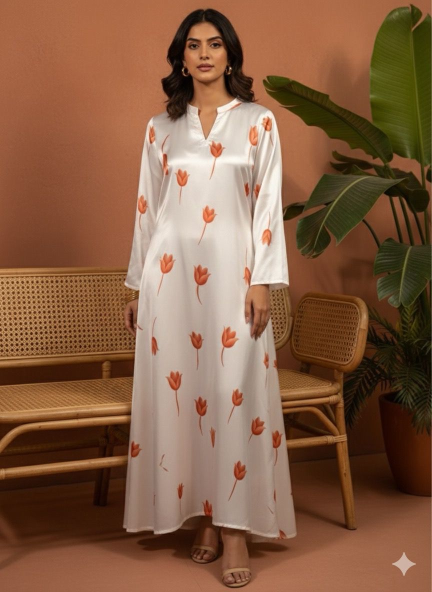 Satin Silk Fabric 1Piece - Stitched