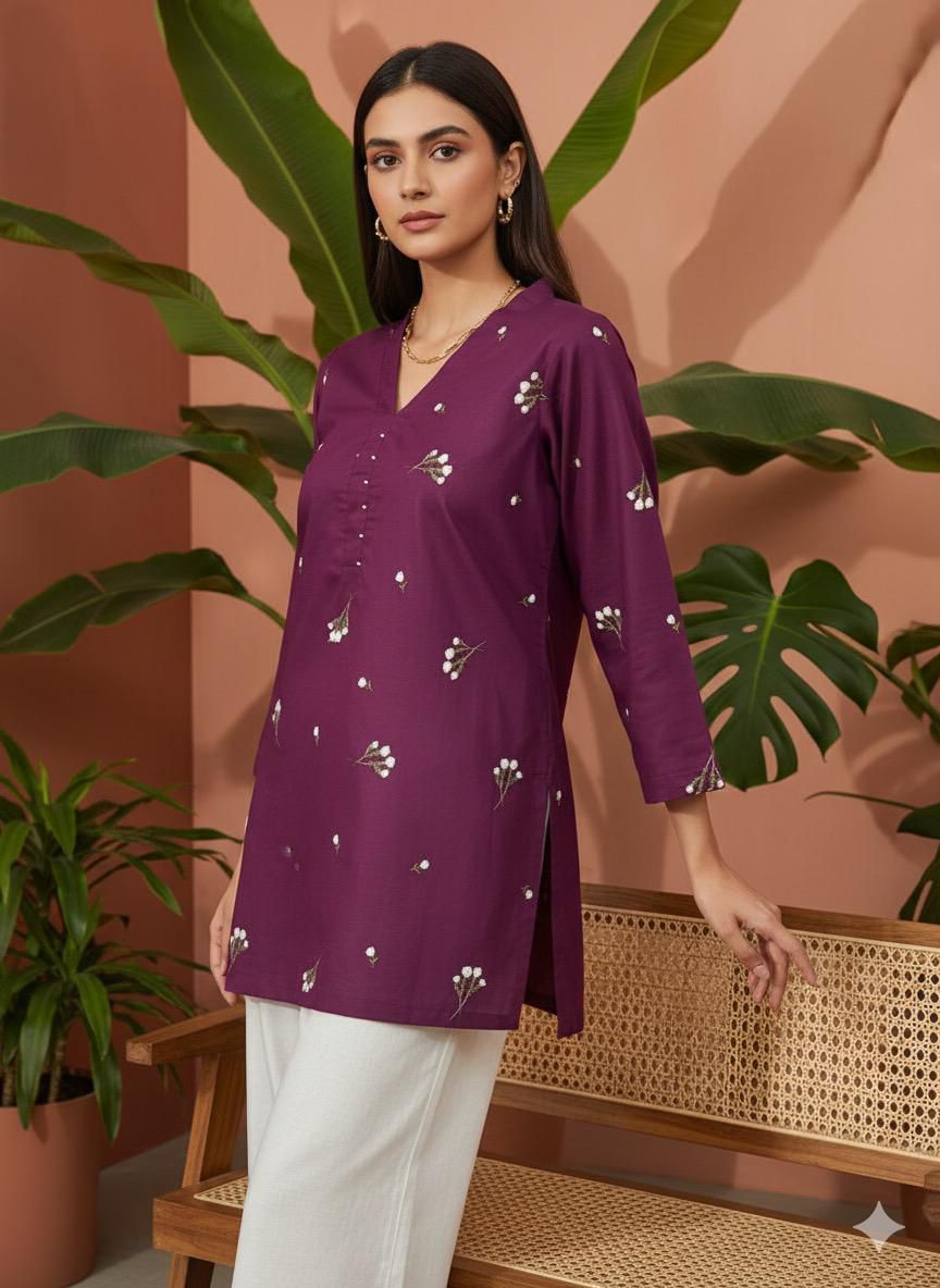 Khaddar Fabric 1Piece Embroidery Kurti