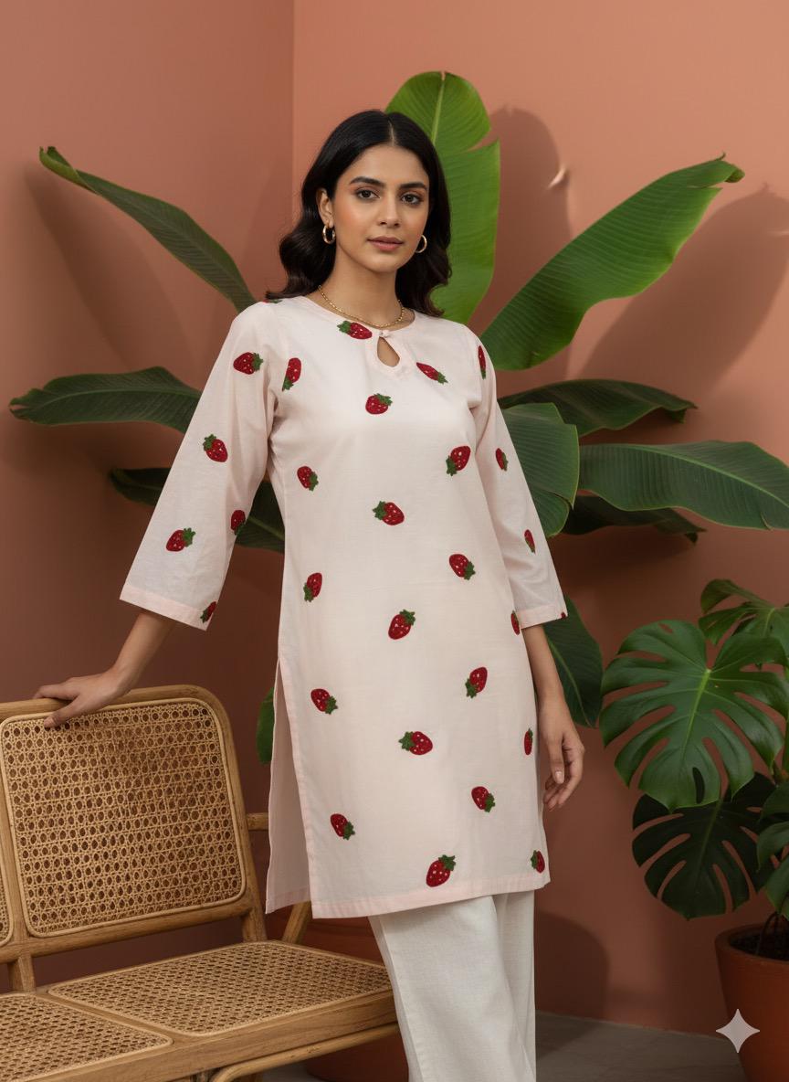 Lawn Fabric 1 Piece Kurti - Stitched
